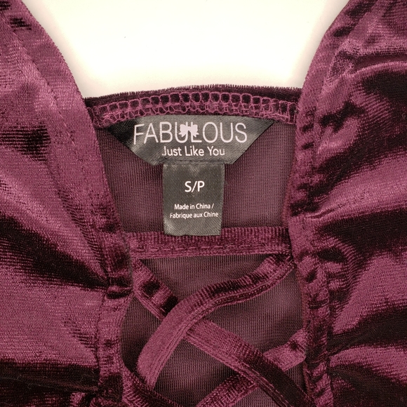 Fabulous Violet Velvet Bodysuit - Picture 3 of 6